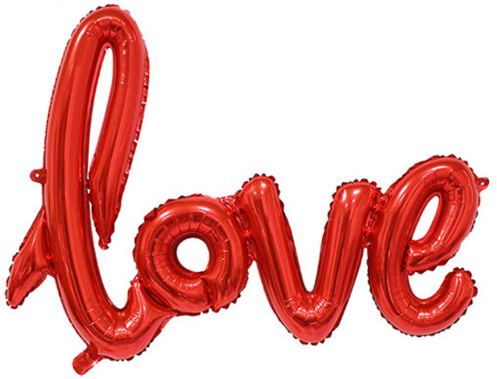 Шар Фигура, Надпись прописью "Love", Красная
