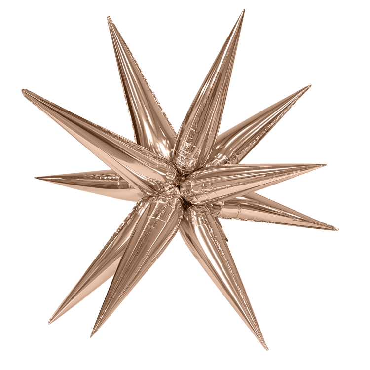 Шар Звезда, Составная, Розовое золото / Rose Gold (в упаковке)