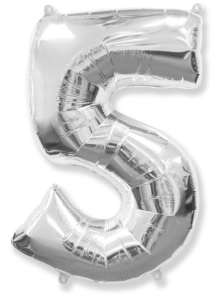 Шар Цифра "5" Серебро / Five