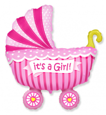 Шар Фигура, Коляска Это девочка / Baby buggy girl (в упаковке)